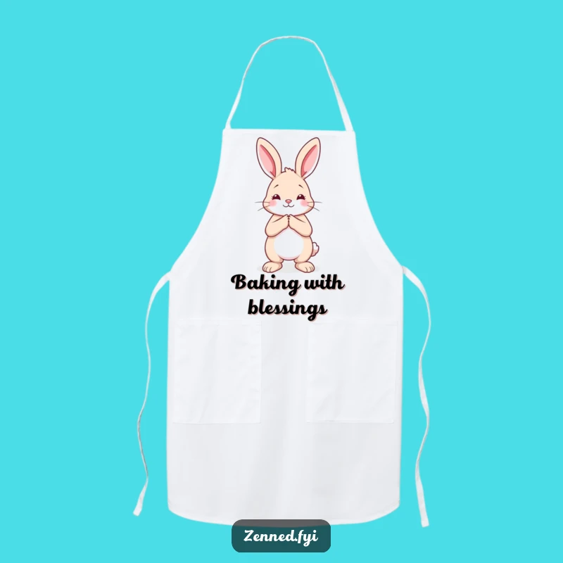 Funny Rabbit Apron - Calm Prayer Pose Kitchen Gift