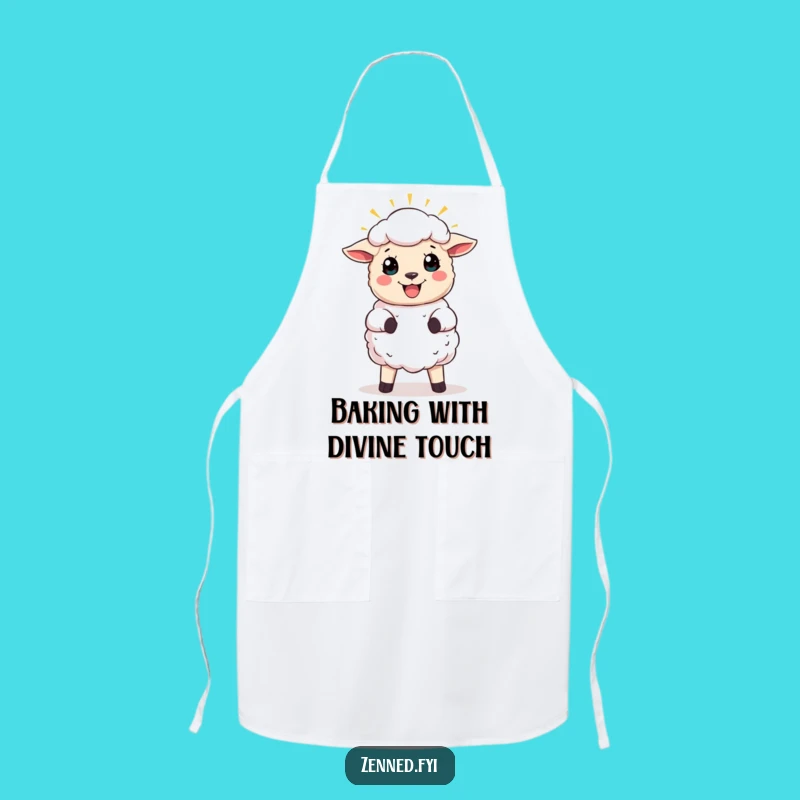 Funny Joyful Sheep Apron - Divine Protection, Kitchen Cheer, Perfect Gift