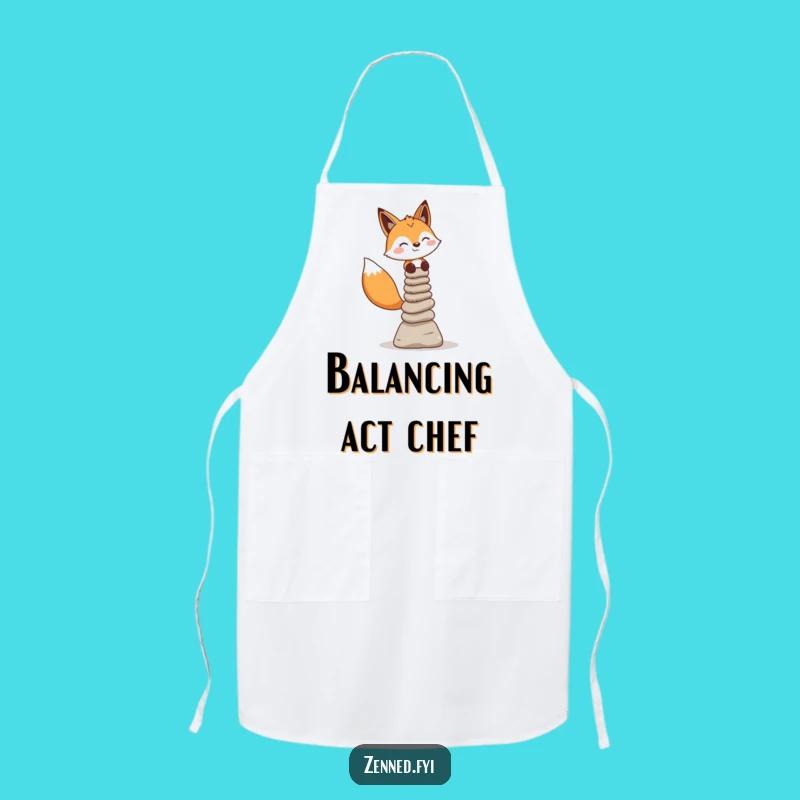 Funny Fox Zen Master Apron - Hilarious Kitchen Gift for Balanced Cooks