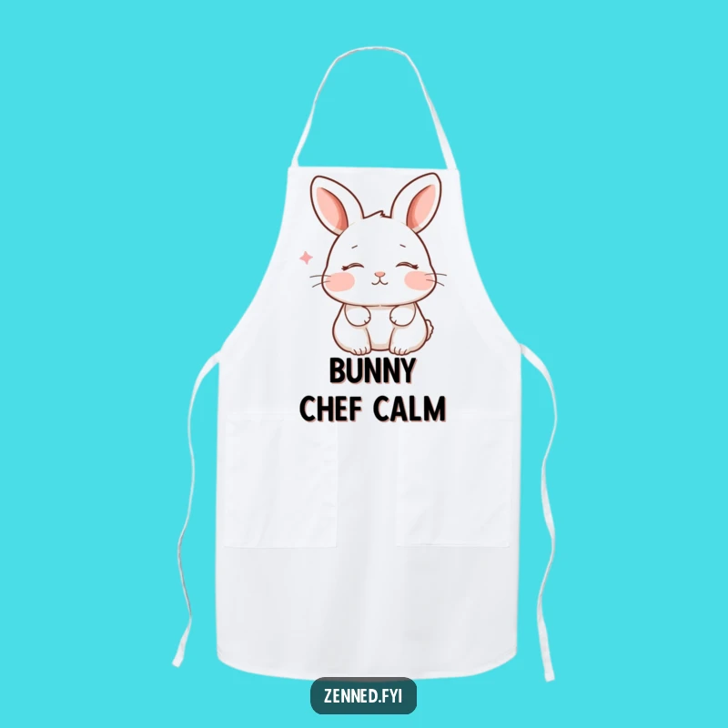 Funny Rabbit Zen Apron - Peaceful Breathing Kitchen Wear Gift