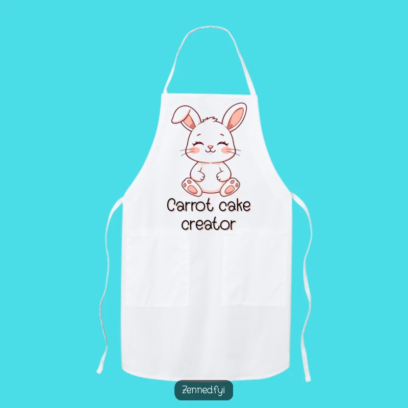 Funny Zen Bunny Apron: Meditating Rabbit Kitchen Wear, Hilarious Cooking Gift