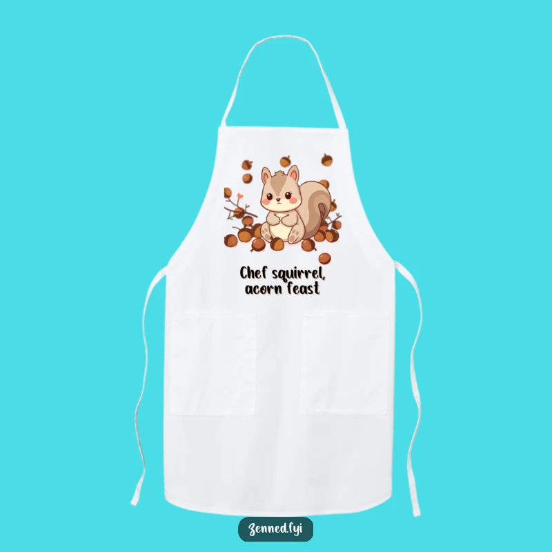 Funny Kawaii Squirrel Apron - Cook Up Fun with Acorn-Themed Kitchenwear