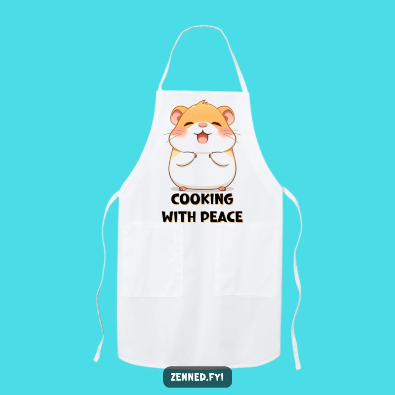 Funny Hamster Zen Apron: Giggling Rodent Meditation Kitchen Wear, Perfect Funny Gift