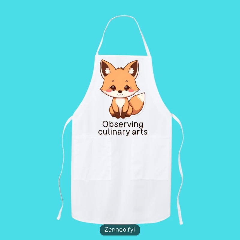 Funny Curious Fox Apron - Gentle Gaze, Kitchen Fun, Perfect Gift
