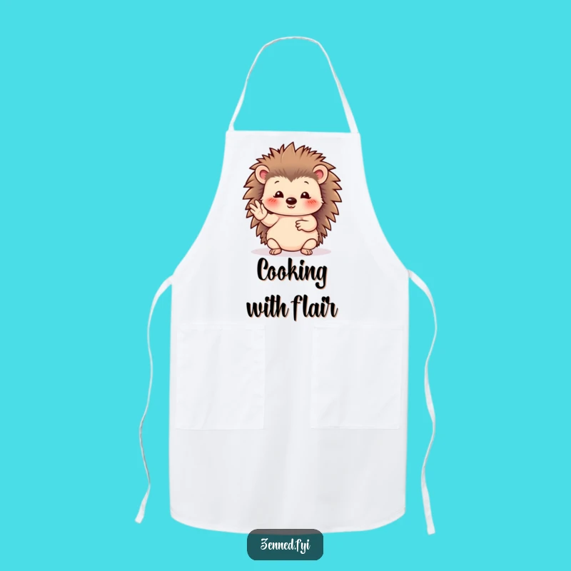 Funny Hedgehog Apron - Serene Hand Gesture Kitchen Gift