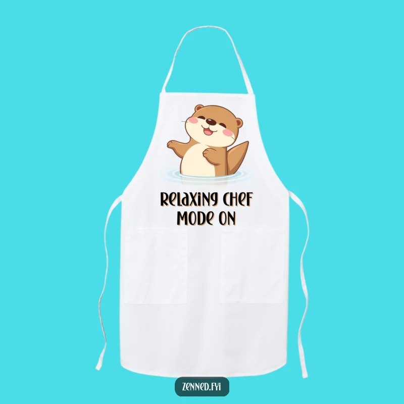 Funny Otter Apron: Delightful Floating Otter Kitchen Wear, Perfect Humorous Gift