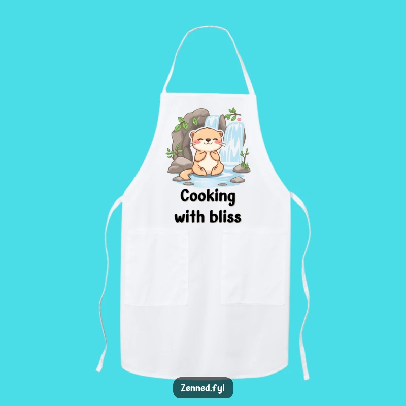 Funny Otter Meditation Apron: Cook with Calm and Humorous Focus