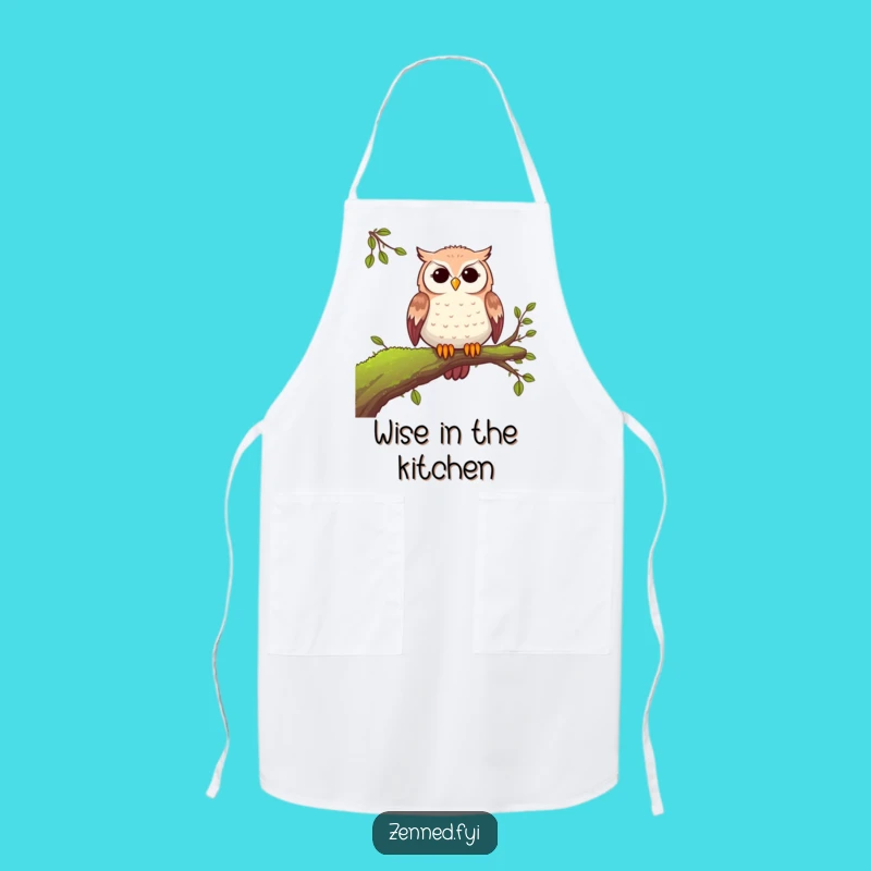 Funny Peaceful Owl Apron: Cook with Nature's Calm Humor