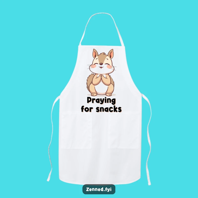 Funny Squirrel Chef Apron - Hilarious Prayerful Squirrel Kitchen Gift