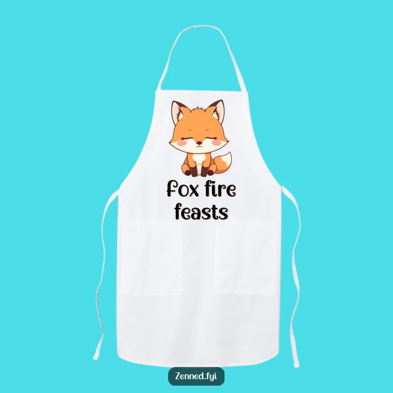Funny Zen Fox Apron: Meditating Predator Kitchen Wear, Hilarious Cooking Gift