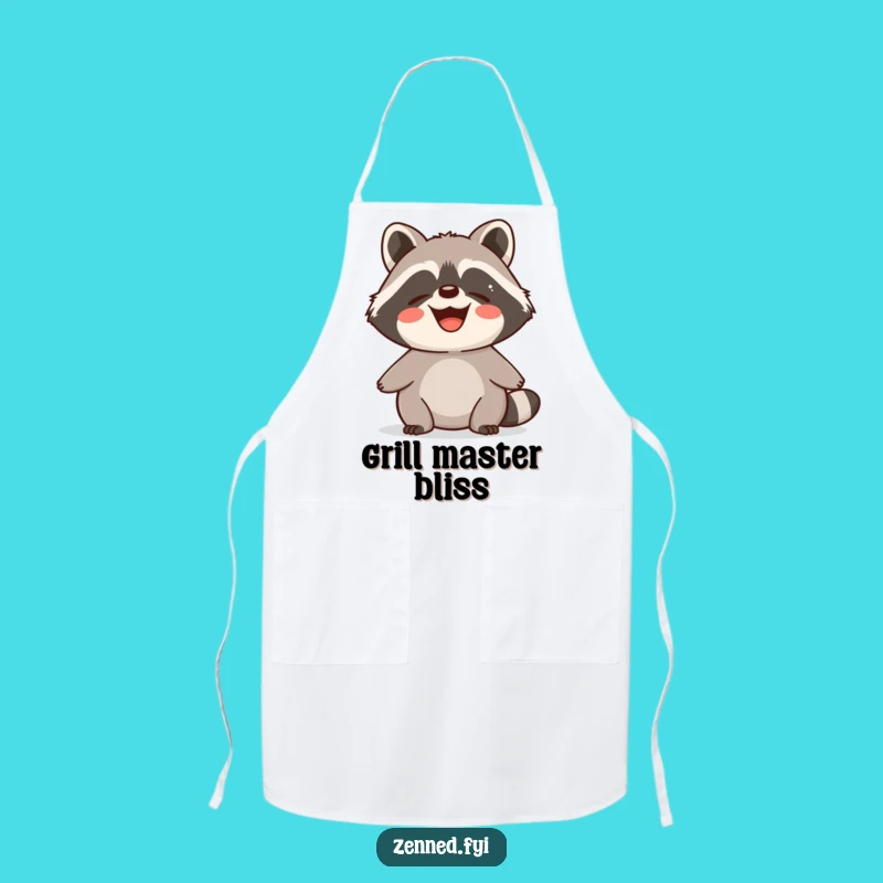 Funny Raccoon Zen Apron: Contented Critter Calmness Kitchen Wear, Perfect Funny Gift
