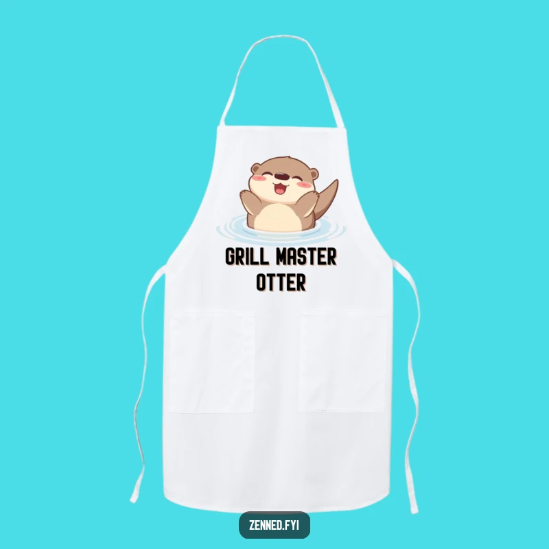 Cook with joyful calm using our funny Zen Otter apron. This floating otter adds a peaceful, happy touch to your kitchen.