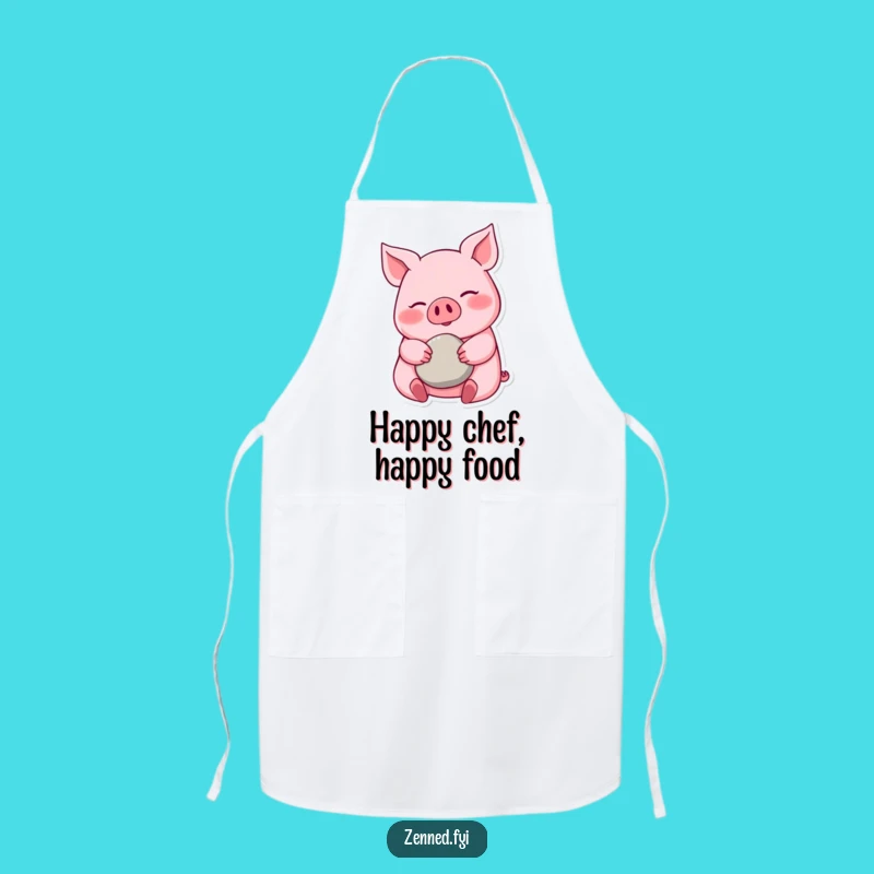 Kitchen Funny Pink Pig Apron - Cook with Calm and Happy Serenity