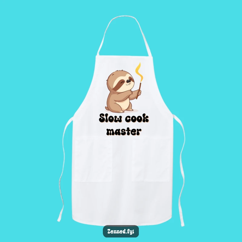 Funny Sloth Incense Apron: Cook with Calm and a Slow Smile