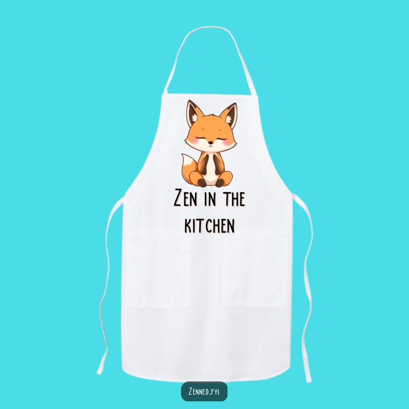 Funny Fox Zen Apron: Cook with Calmness & Humor
