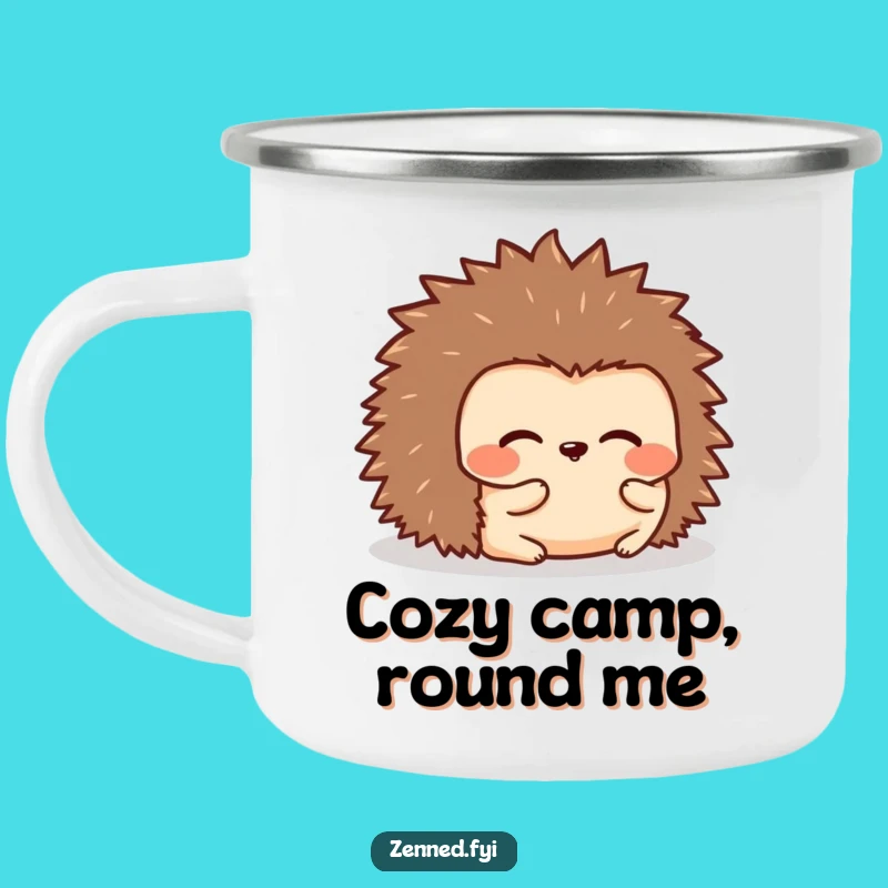 Funny Kawaii Hedgehog Rolling Camping Mug - Cozy Sips Around the Fire