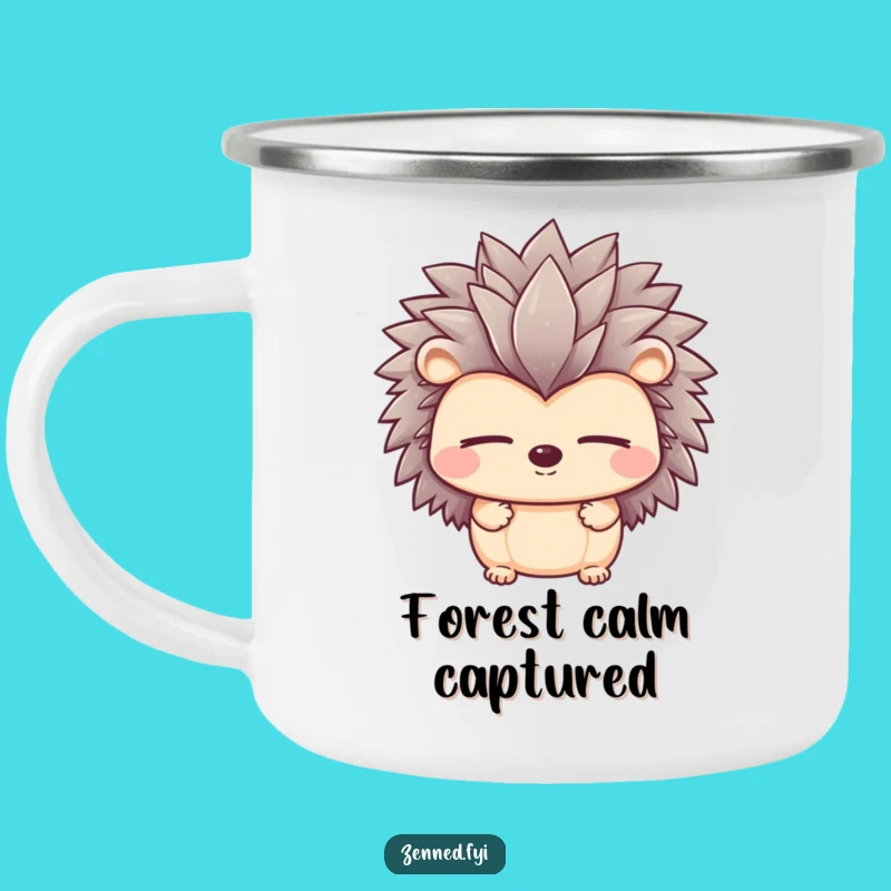 Funny Peaceful Hedgehog Camping Mug - Calm Outdoors, Sleepy Vibes, Gift