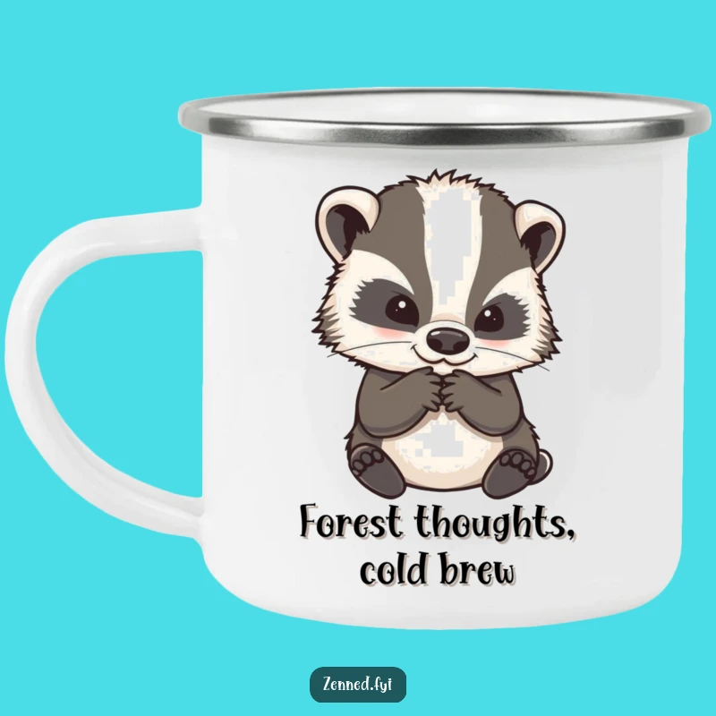 Funny Wise Badger Camping Mug: Sip and Ponder Under the Stars