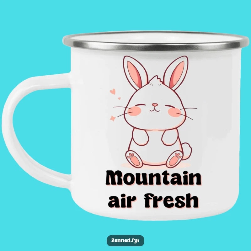 Funny Kawaii Bunny Camping Mug - Tranquil Breathing Drinkware Gift
