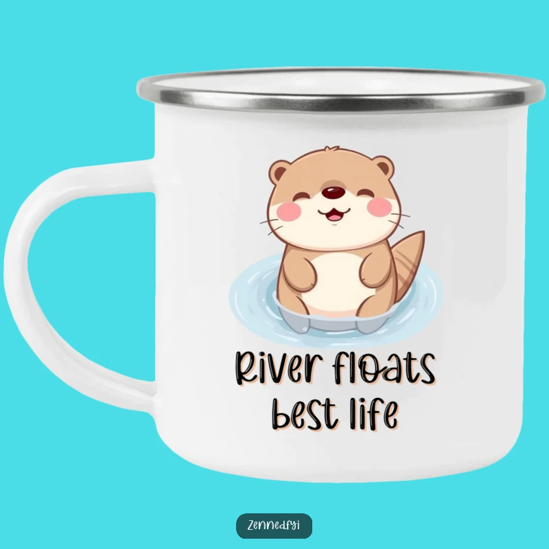 Funny Kawaii Otter Camping Mug: Durable Floating Cup, Perfect Outdoor Funny Gift