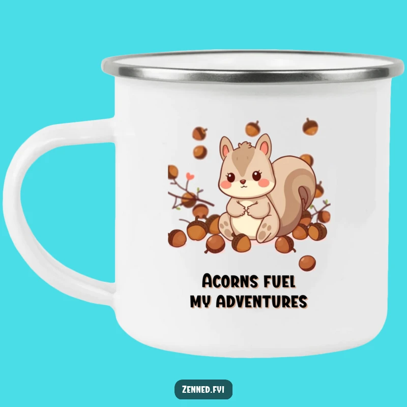 Funny Kawaii Squirrel Camping Mug - Playful Sips Amidst Nature's Bounty