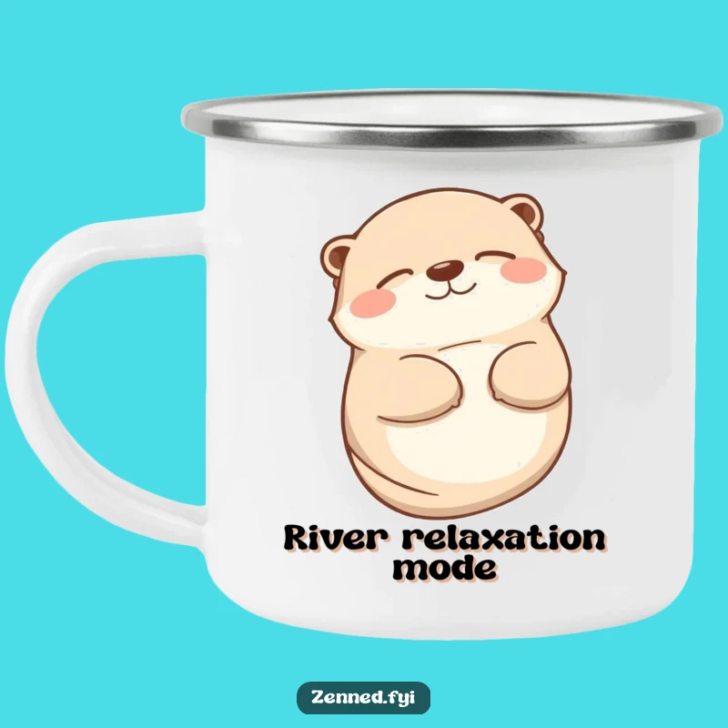 Funny Otter Smile Camping Mug - Contented Outdoor Gift