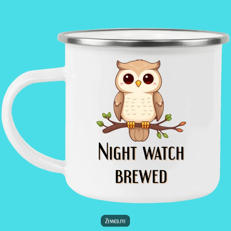 Funny Owl Zen Camping Mug: Durable Stillness Humor for Centered Adventures