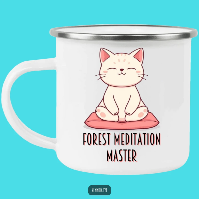 Funny Zen Cat Camping Mug: Outdoor Yoga Mug, Hilarious Adventure Gift for Cat Lovers