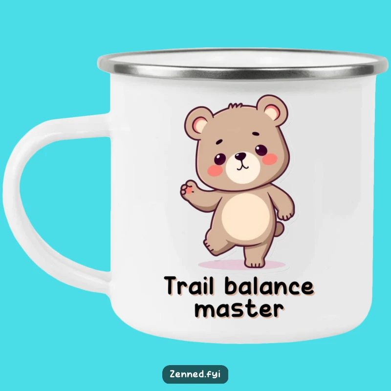 Funny Kawaii Bear Camping Mug: Strong Balance Cup, Perfect Outdoor Funny Gift