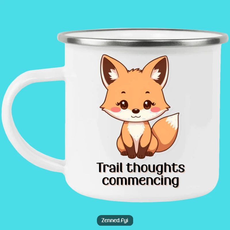 Funny Curious Fox Camping Mug - Gentle Gaze, Outdoor Adventure, Gift