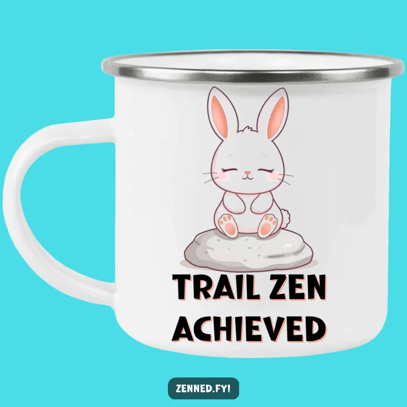 Funny Rabbit Camping Mug, Stone Zen Drinkware, Adventure Hilarious Gift