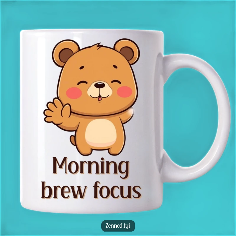 Funny Bear Zen Mug, Steady Hand Gesture, Perfect Focused Gift