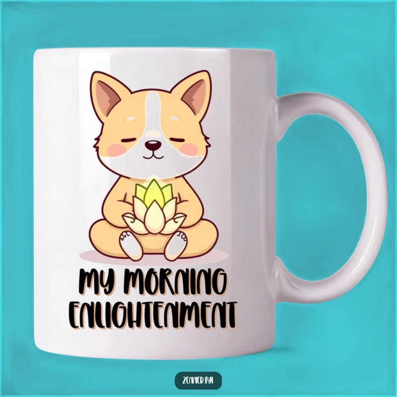 Funny Dog Zen Mug - Hilarious Meditating Pooch & Lotus Flower Gift
