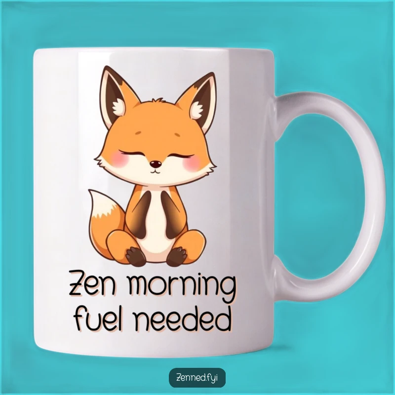 Funny Fox Zen Mug: Mindful Breathing Gift for Calm Moments