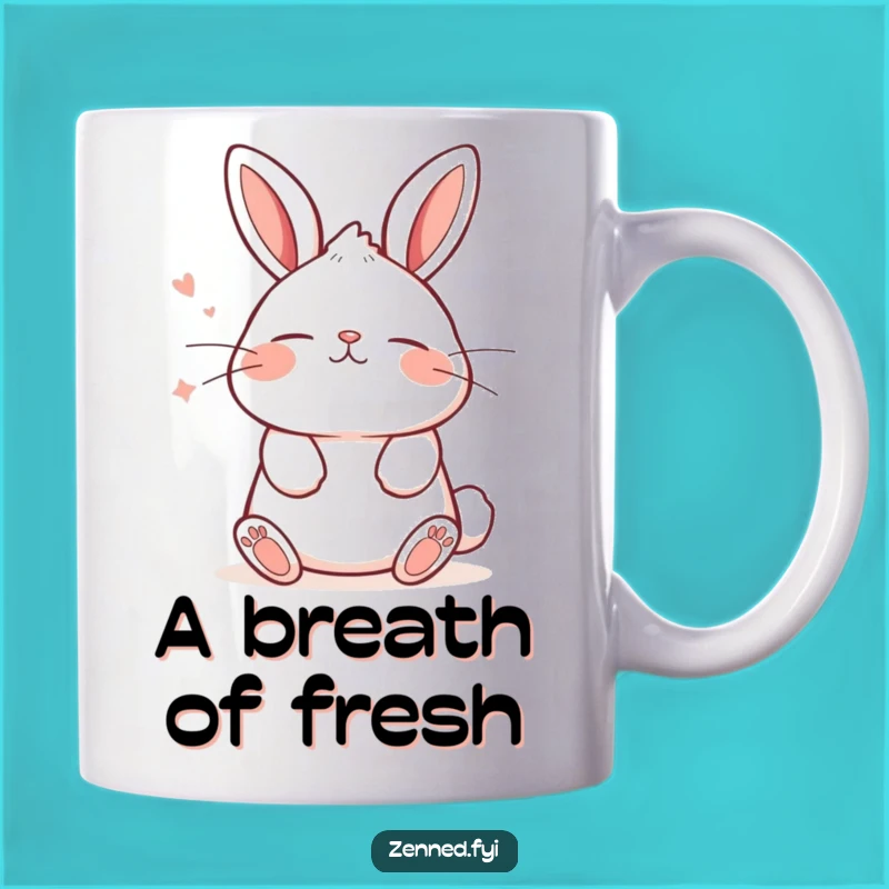 Funny Kawaii Bunny Mug - Tranquil Breathing Gift for Calm Moments