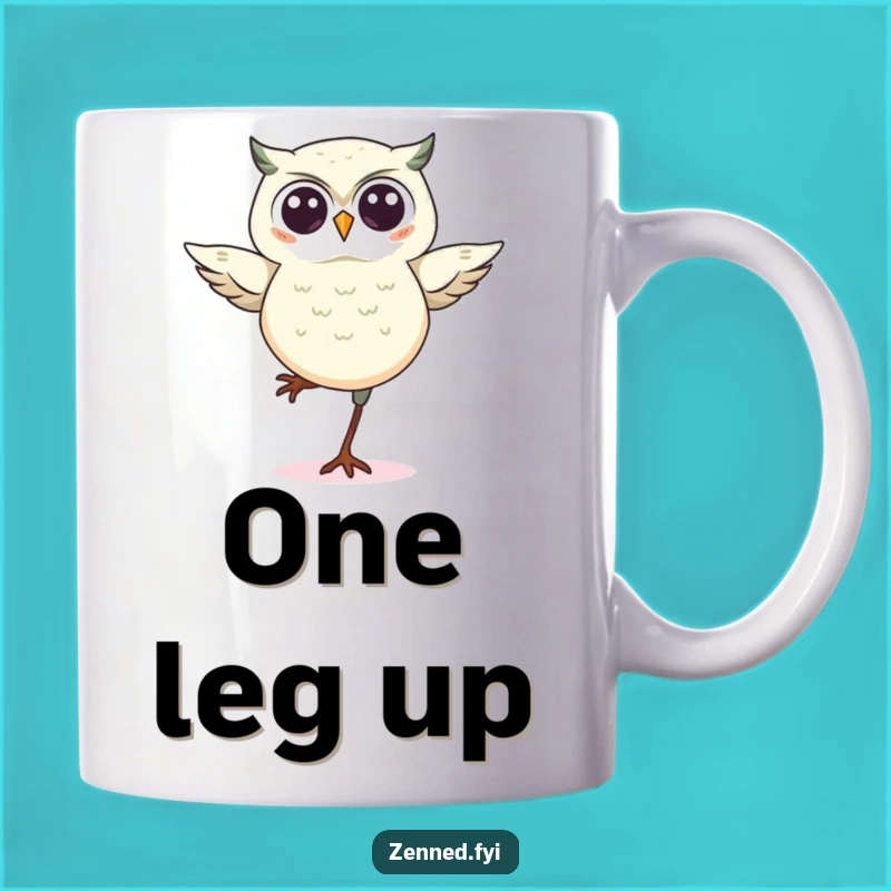 Funny Kawaii Owl Balancing Mug: Whimsical Wise Bird Gift for Collectors