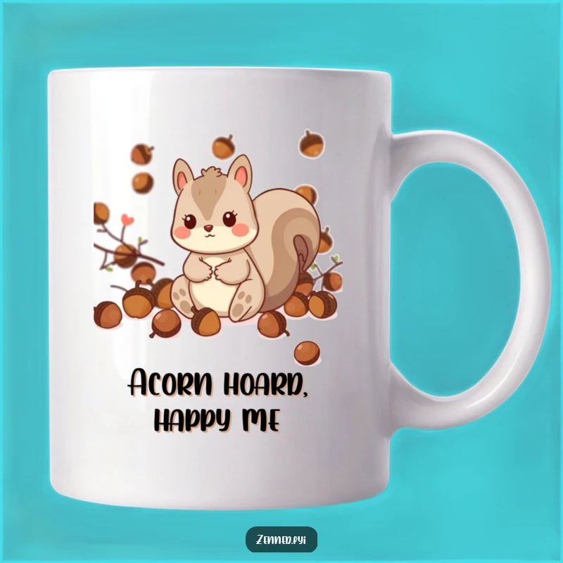 Funny Kawaii Squirrel Mug - Playful Acorn Lover, Perfect Gift for Nutty Friends