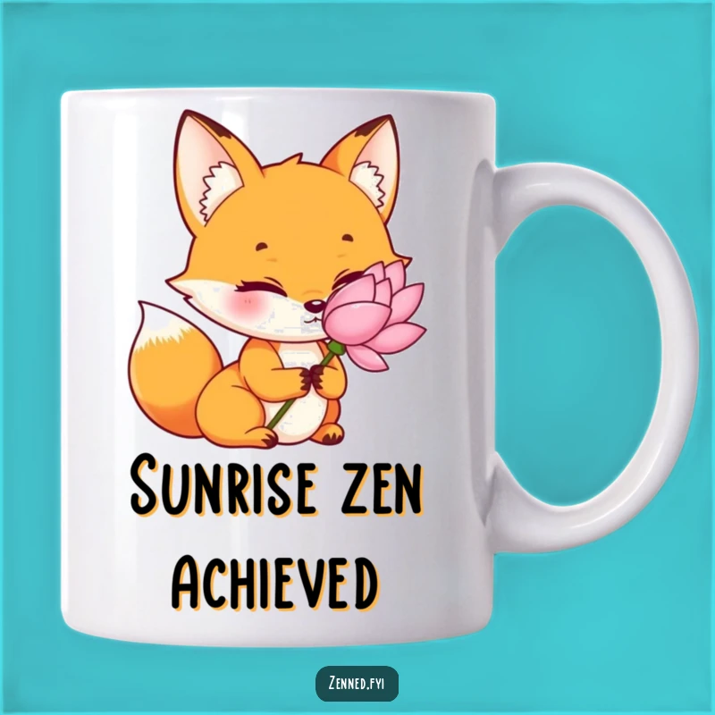 Funny Orange Fox Zen Mug - Peaceful Funny Gift for Meditation Lovers and Fox Fans