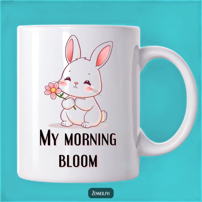 Funny Rabbit Flower Mug: Sip Serenity with Adorable Feline Charm
