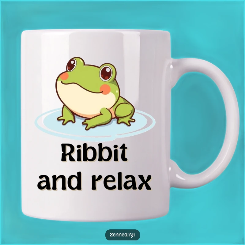 Funny Relaxed Frog Mug: Serene Character Floating Gift