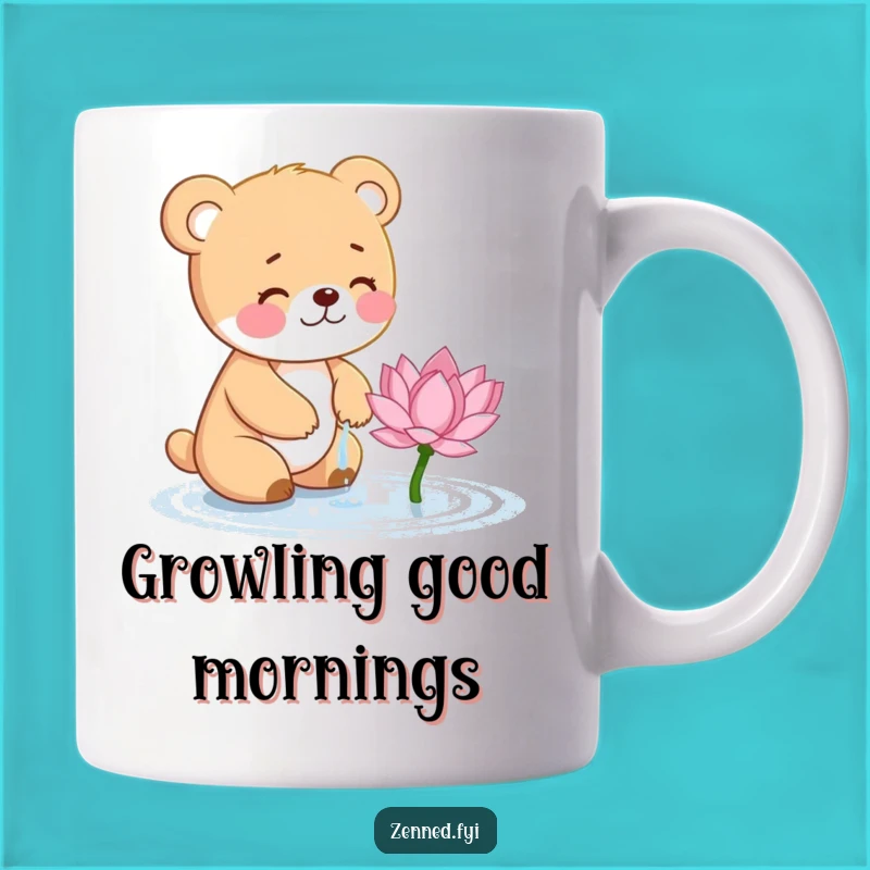 Funny Bear Cub Lotus Mug - Adorable Gift for Gentle & Caring Souls