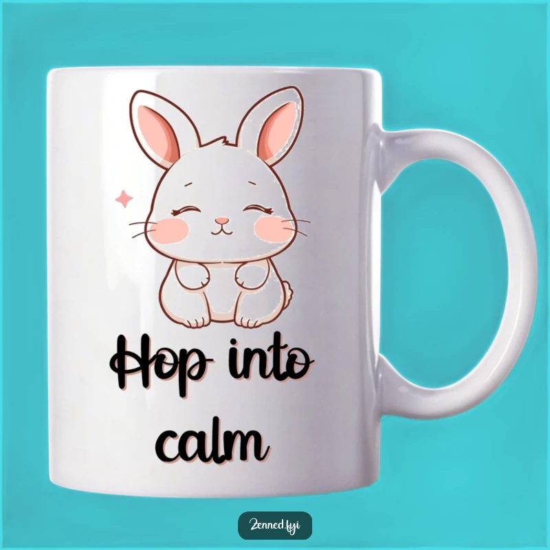 Funny Rabbit Zen Mug - Peaceful Breathing Humor Gift for Relaxed Folks