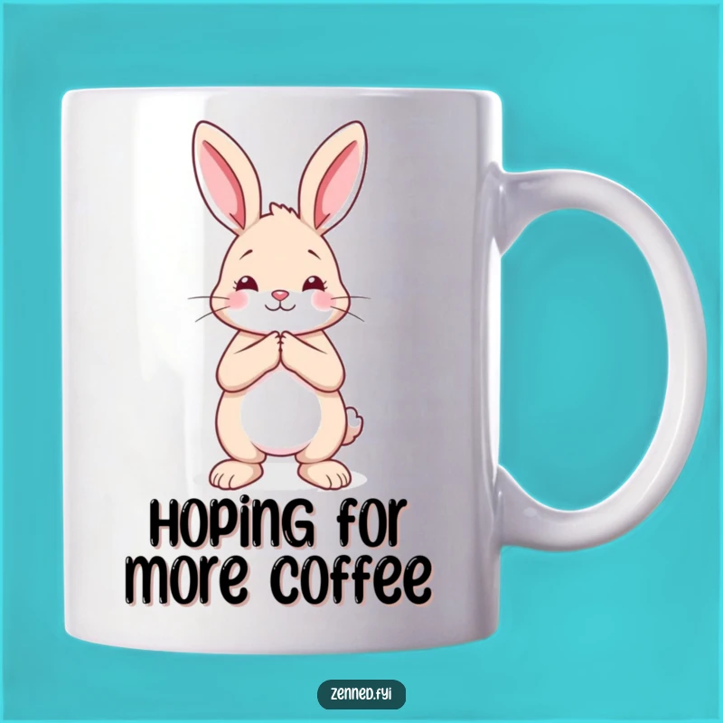 Funny Rabbit Prayer Mug - Calm Hands Together for a Peaceful Gift