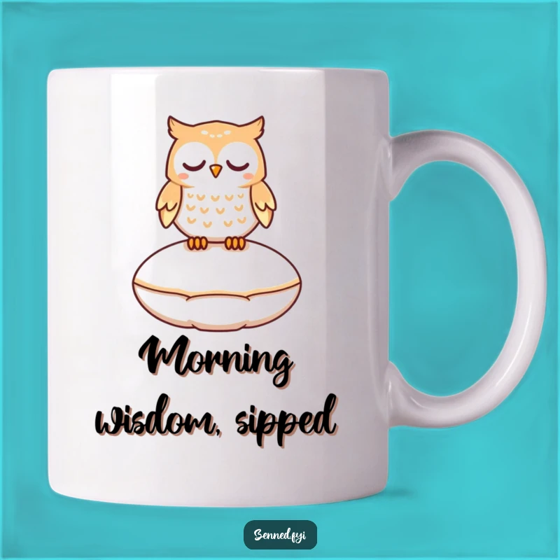 Funny Peaceful Owl Floating Mug - Whimsical Humor for Your Brew