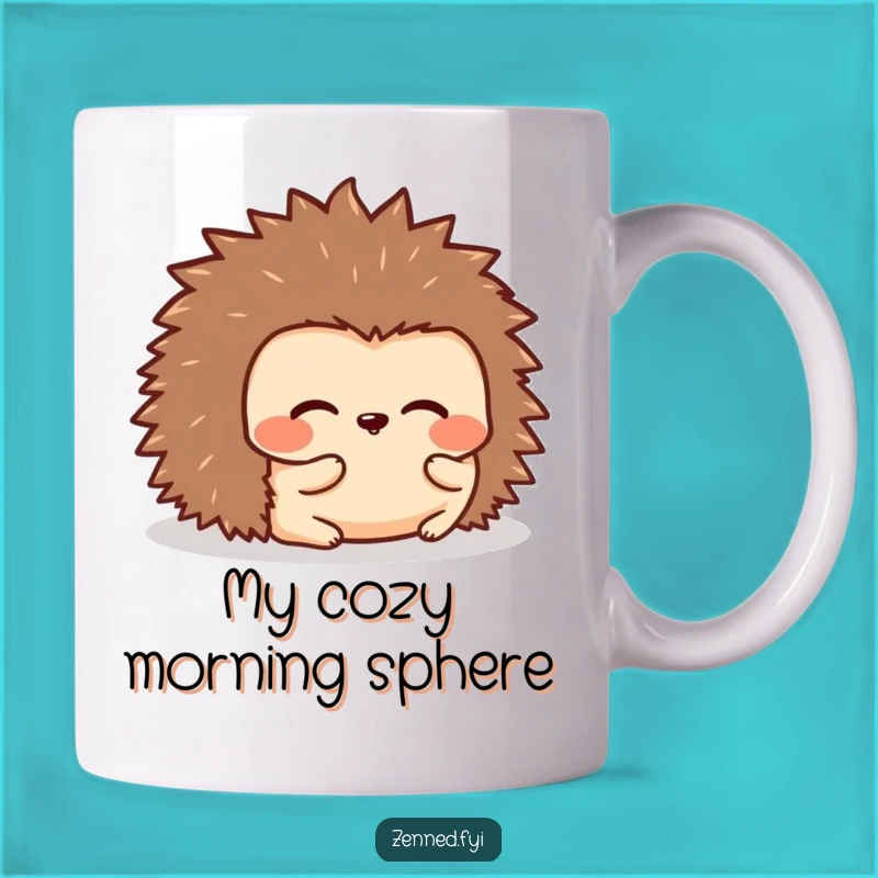 Embrace cozy comfort and a chuckle with this funny mug featuring a kawaii hedgehog peacefully rolled into a ball. Perfect for relaxing mornings.
