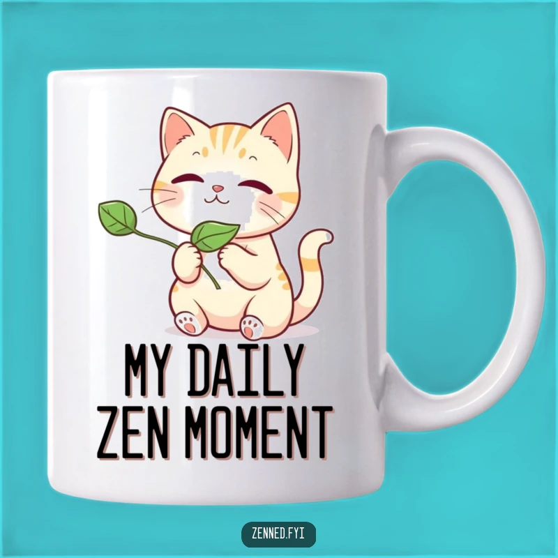 Funny Kawaii Cat Releasing Leaf Mug: Adorable Cute Cat Gift for Cat Lovers