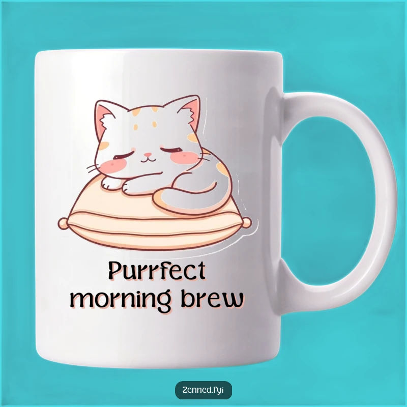 Funny Cat Nap Mug: Content Sleeping Feline Zen Gift