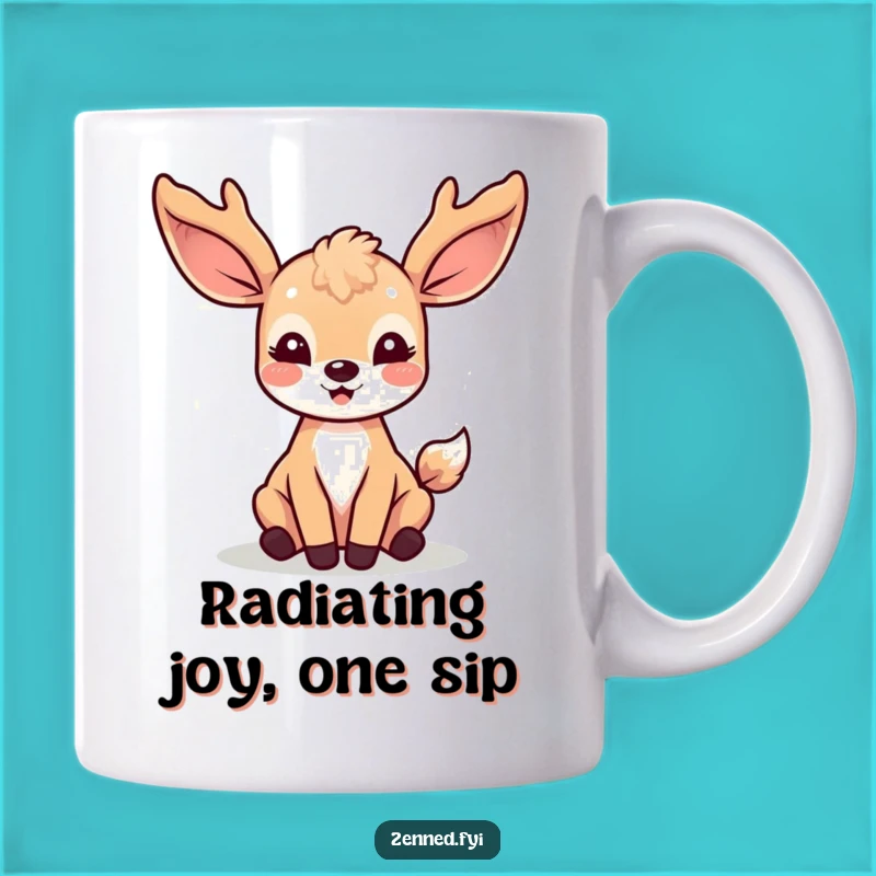 Funny Kawaii Deer Mug - Joyful Light and Smiles, Perfect Whimsical Gift