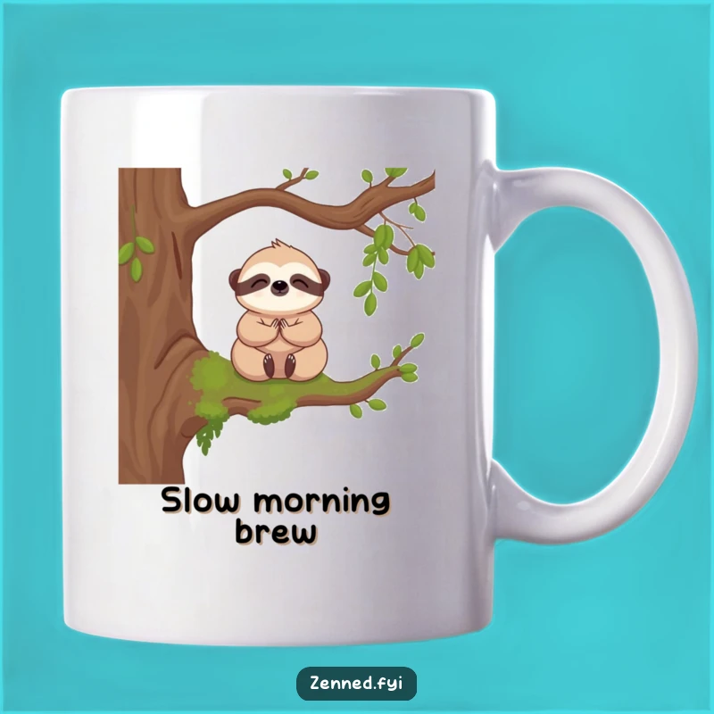 Funny Kawaii Sloth Mug - Serene Meditation Gift for Slow Living