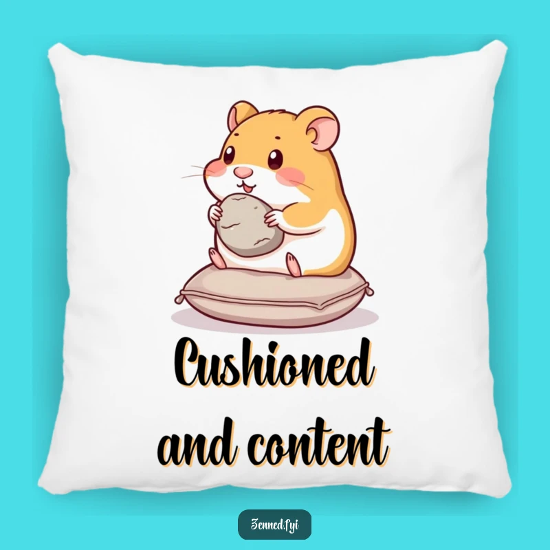 Funny Hamster Stone Pillow - Cozy Contentment Cushion, Gift